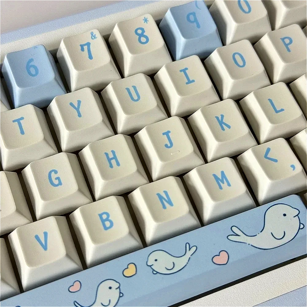 128 keys, blue PBT two-color injection-molded keycap, cherry, shape, suitable for MX switch gaming mechanical keyboard