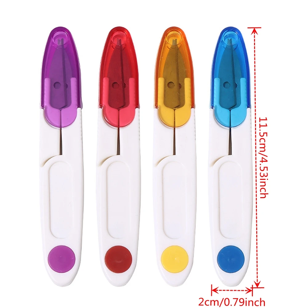 Embroidery Scissors With Cover Plastic Handle Sewing Snip Thread Cutter Tailor Scissors For DIY Craft Embroidery Sewing Supplies
