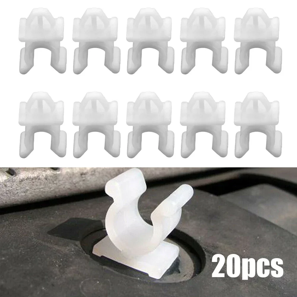 20pcs Plastic Car Bonnet Hood Rod Holder Clip For Nissan Pathfinder Navara Skyline X-Trail T30 65722-01E00 Car Clips