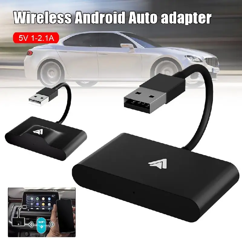 New Android Auto Wireless Adapter Plug And Play Wired To Wireless Adapter For Android Auto 2.4G&5G WiFi Auto Pairing OTA Upgrade