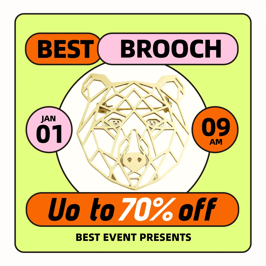 

Brown bear brooch, made of stainless steel, high-quality waterproof bear pin badge, shoulder bag and backpack decoration