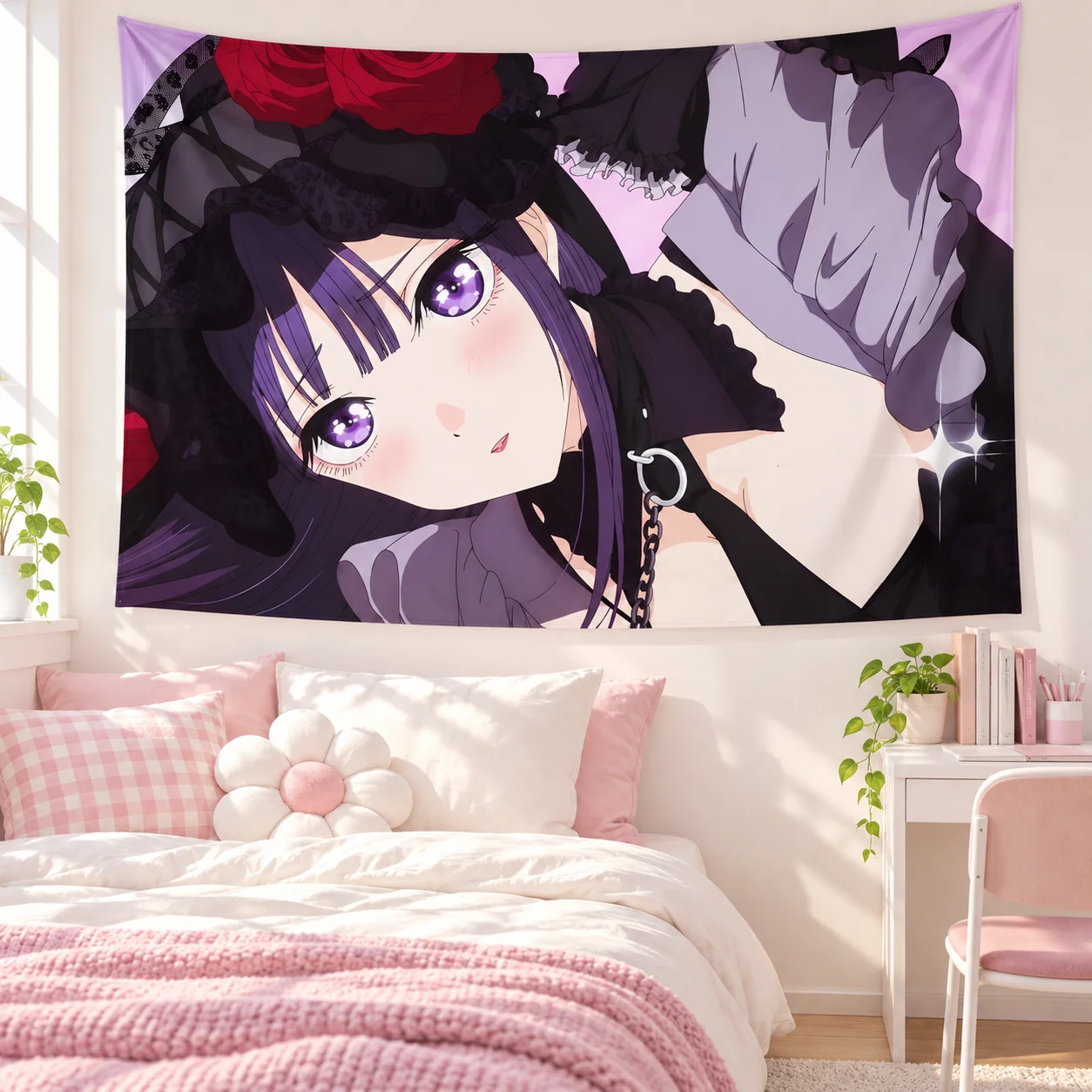Shizuku Kuroe Anime Tapestry My Dress-Up Darling Gothic Wall Hanging Cloth Bedroom Dorm Aesthetic Background Wall Art Decor Gift