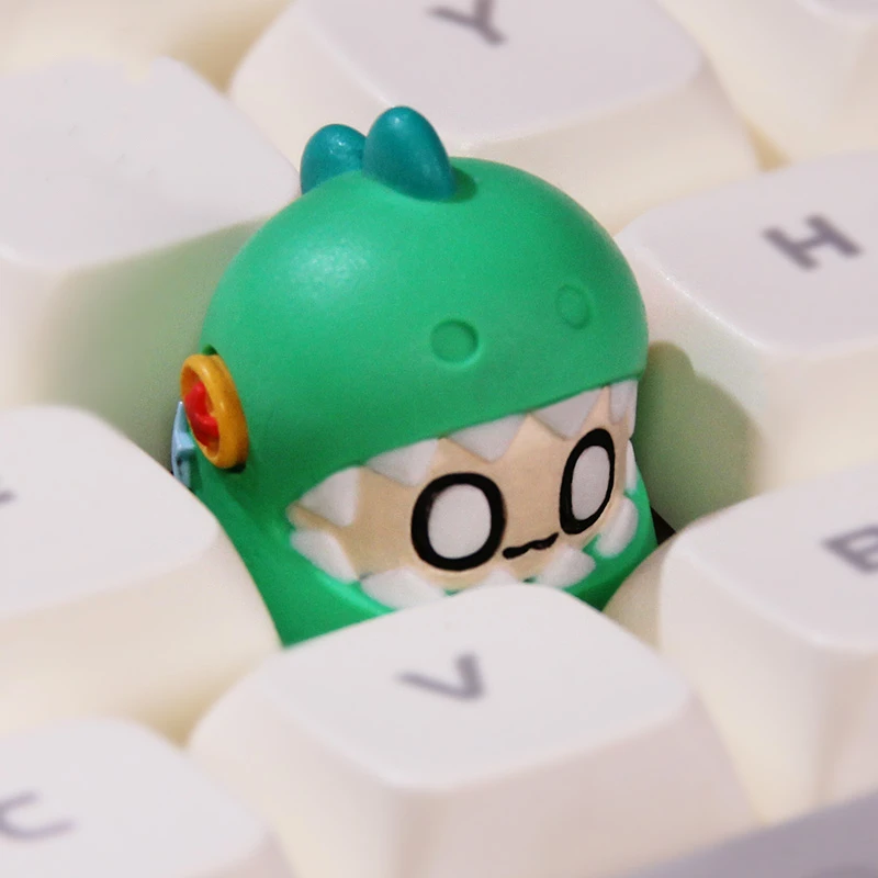 Handmade Keycaps Muppet Dinosaur Purple Pink Blue Resin Mechanical Keyboard Keycap Anime Cute Custom Cherry R4 Key Cap