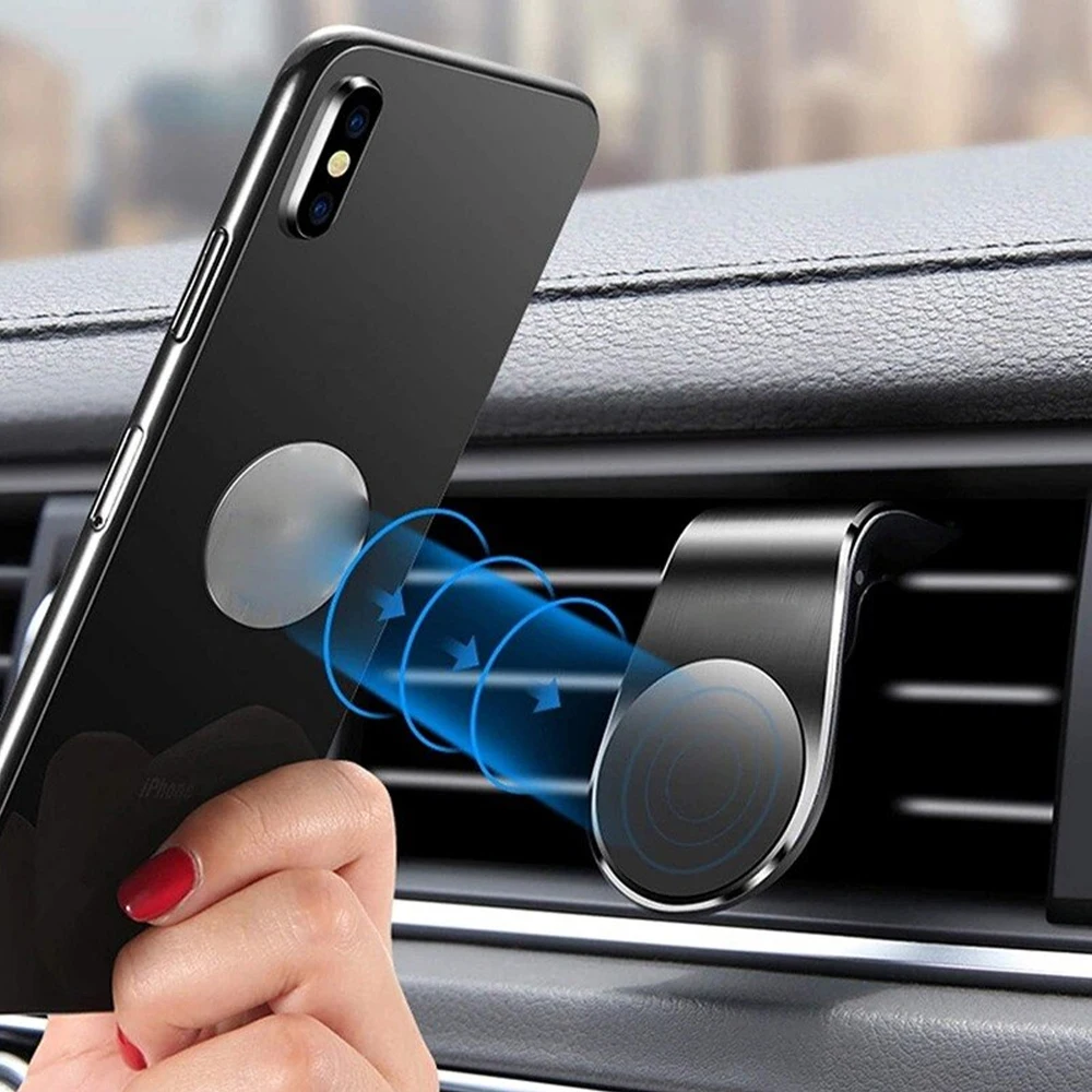 Suporte Magnético Automotivo 360 °   Com Base Antiderrapante e Ímã Forte para Celular e Smartphone em Navegação