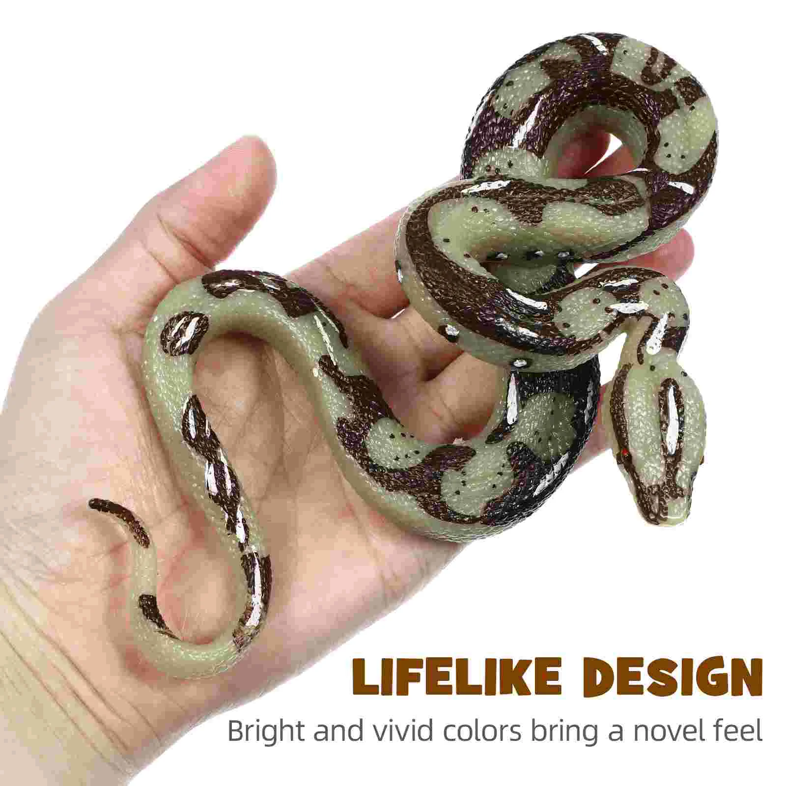 Kids Toys Simulated Snake Figurine Wooden Realistic Fake High Simulation Child Halloween Prank