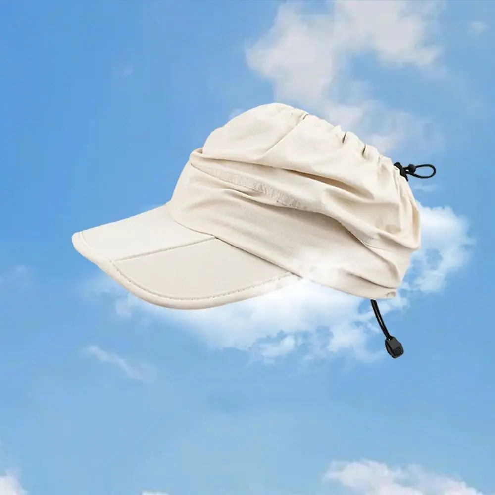 

Полиэстеровый солнцезащитный пустой цилиндр, регулируемый складной уличный быстросохнущий шляпа, однотонная защита от ультрафиолета, спортивная мужская кепка для путешествий