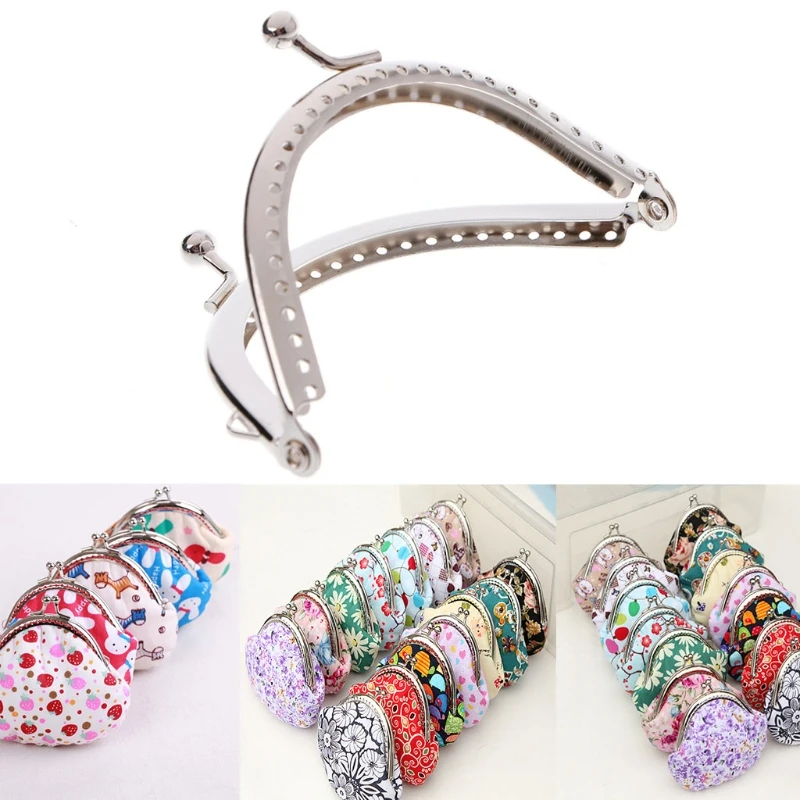 Monedero de Metal para manualidades, marco para manualidades, cierre de broche, accesorios, 8,5 cm, 1 ud.