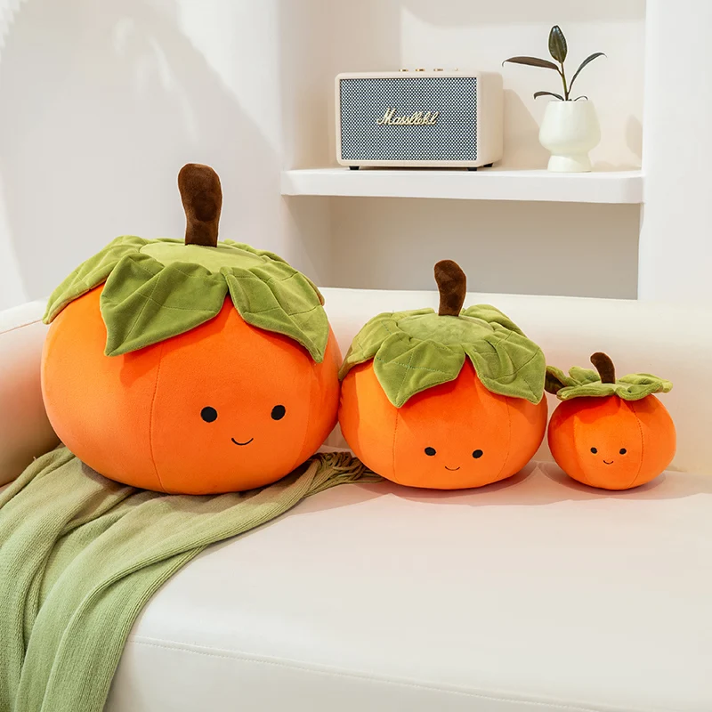 15-35CM Kawaii Cartoon Simulation Anime Obst Persimmon Gefüllte Plüsch Spielzeug kinder Große Persimmon Handgemachte Puppe geschenk