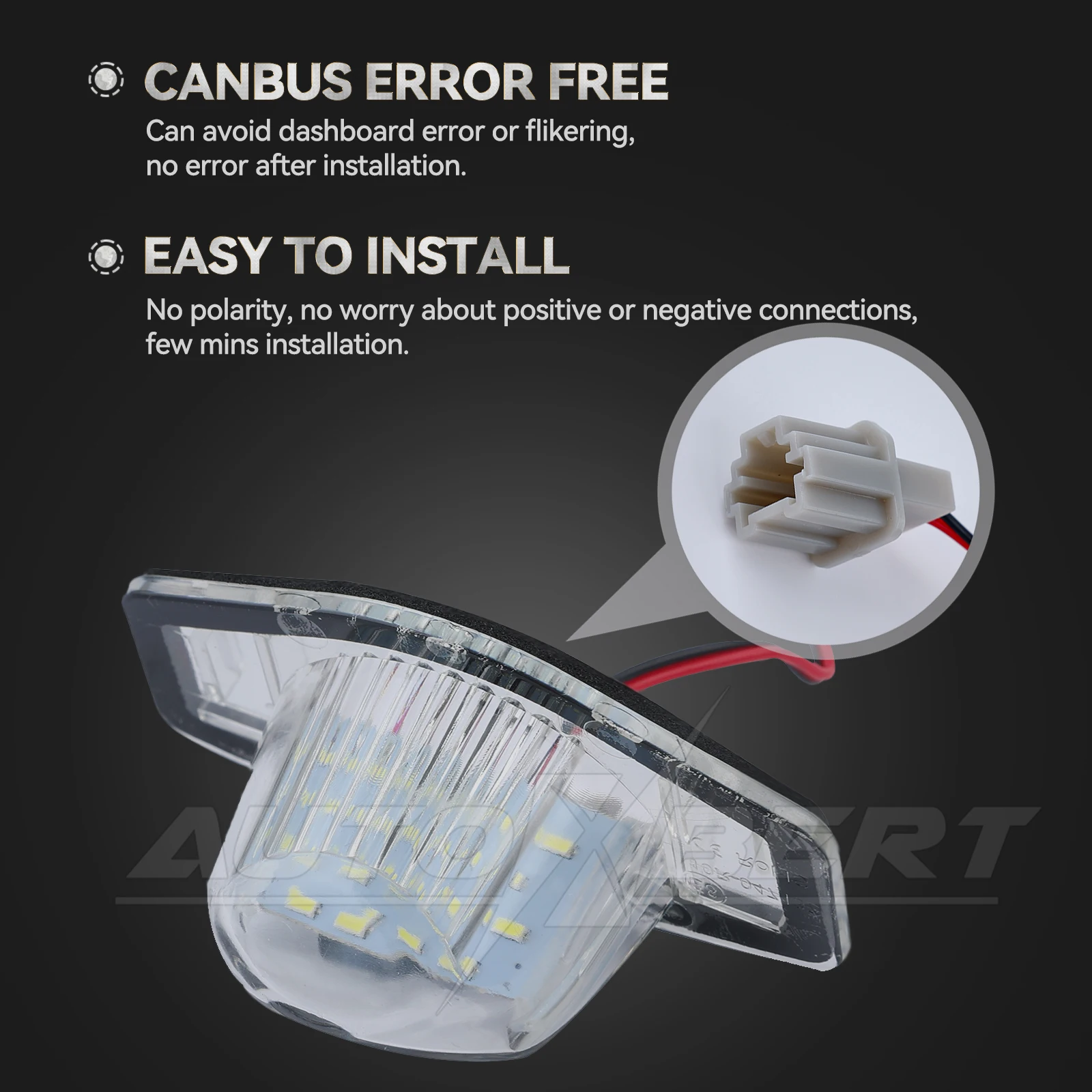 2Pcs 18SMD LED License Plate Light Lamp Assembly for Honda Jazz Fit Odyssey HR-V FR-V CR-V Stream Insight Crosstour Freed Canbus