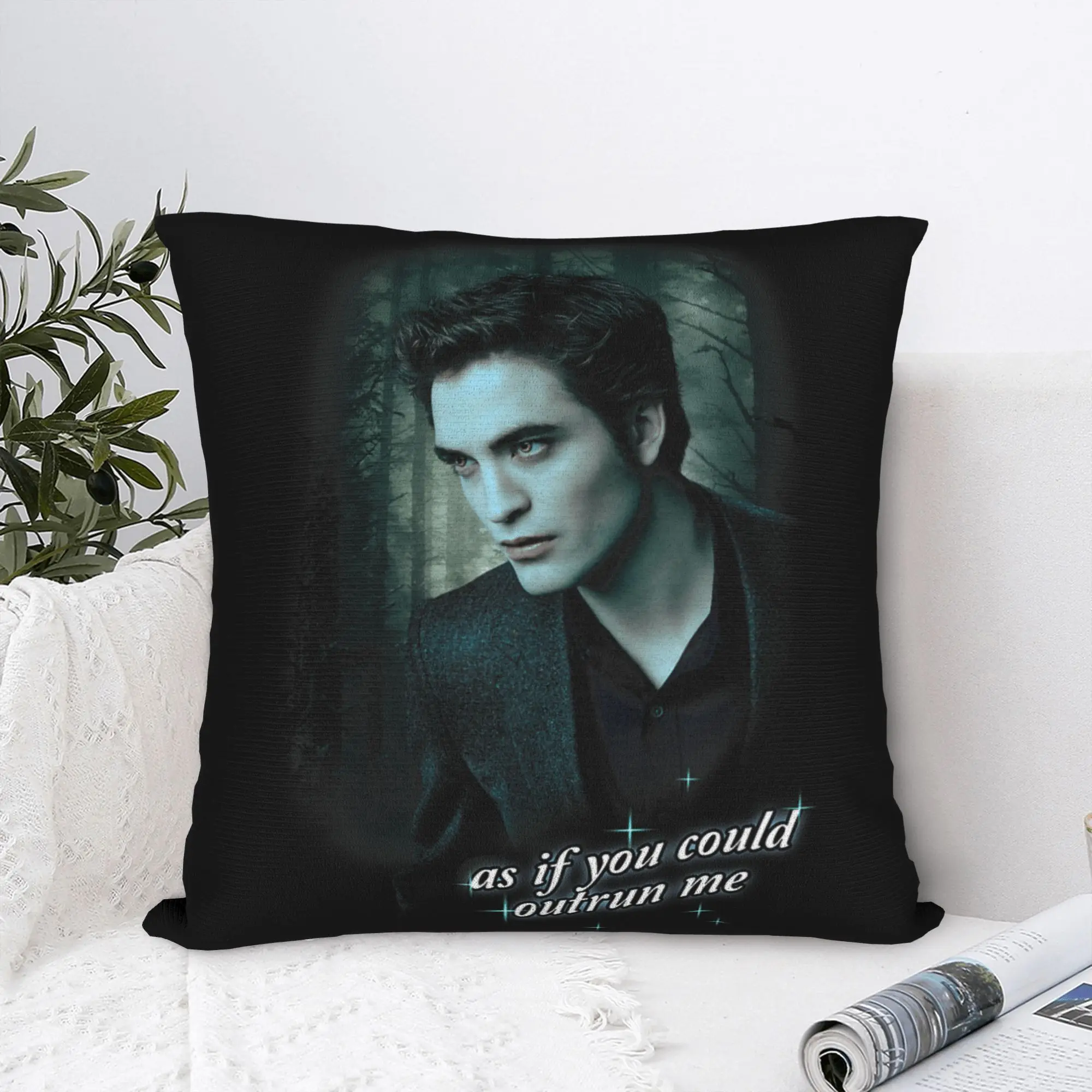 Twilights Vampire Edward Cullen Pillowcase Printed Polyester Cushion Cover Decorative Outrun Me Movie Pillow Case Cover Square