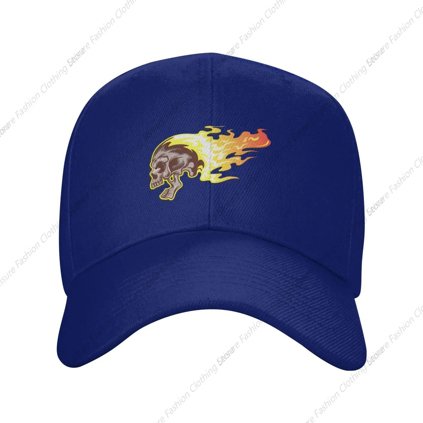 The Burning Skull Baseball Cap Women Men Hats Adjustable Trucker Sun Hat Dad Golf Caps