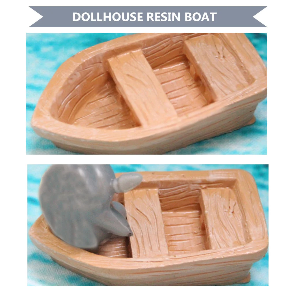 

5 Pcs The Mediterranean Mini Boat Ornaments Decorations Sailboat Resin Dollhouse Photo Props