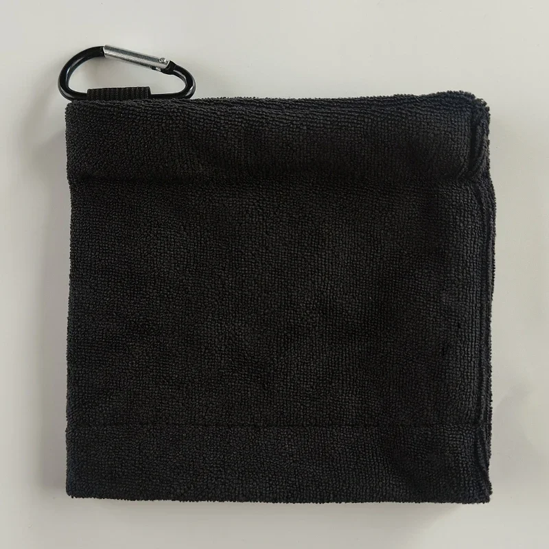 Square Microfiber Golf Ball Cleaning Towel with Carabiner Hook Water Absorption Cleaner Club for Head Wipe Cloth Clean - view 3