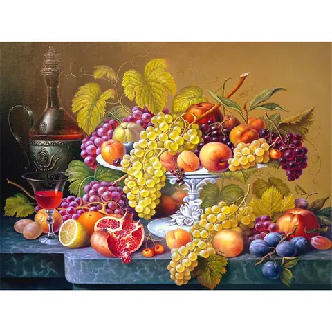Fruit Still Life DIY Embroidery 11CT Cross Stitch Kits Needlework Craft Set Printed Canvas Cotton Thread Home     Sale