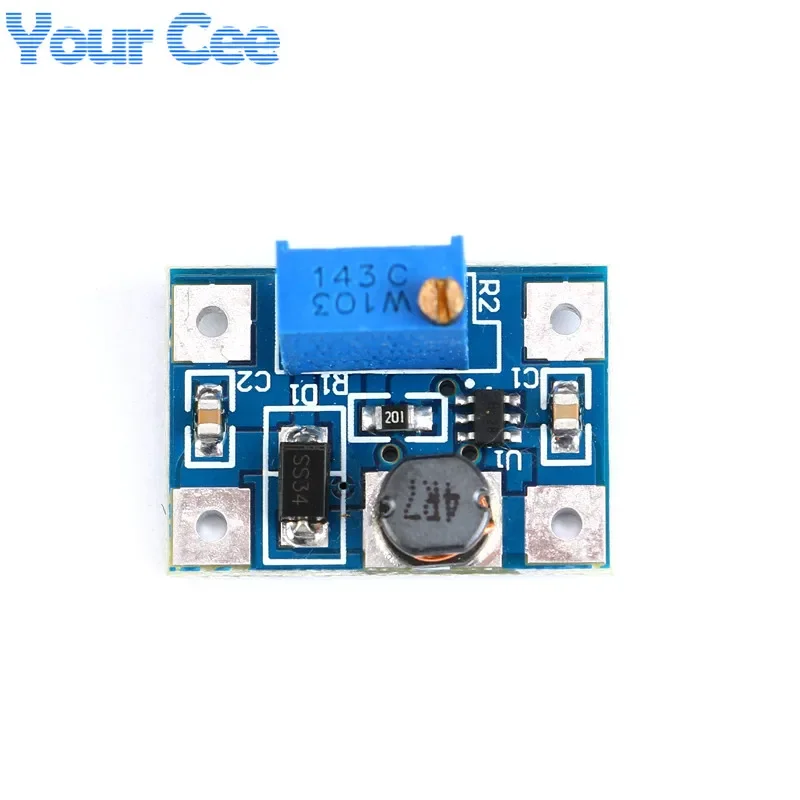 10pcs DC-DC SX1308 Step-UP Módulo conversor de reforço de potência ajustável 2-24V a 2-28V 2A