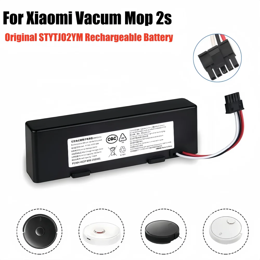 

5600mAh 14.8V Replacement Battery for Xiaomi Mop, Mop 2s, Mop Pro, Conga 3290 3390 STYTJ02YM, Battery for Xiaomi Robot Vacumm