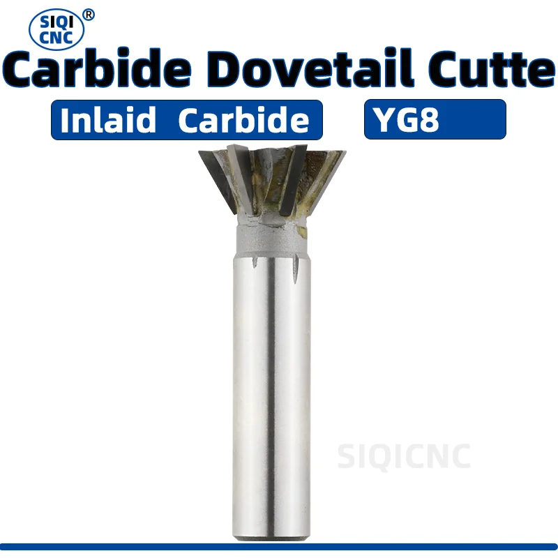 Insert straight shank dovetail groove milling cutter YG8 bit 16-60mmx45 degree / 60 degree welded tungsten steel dovetail cutter