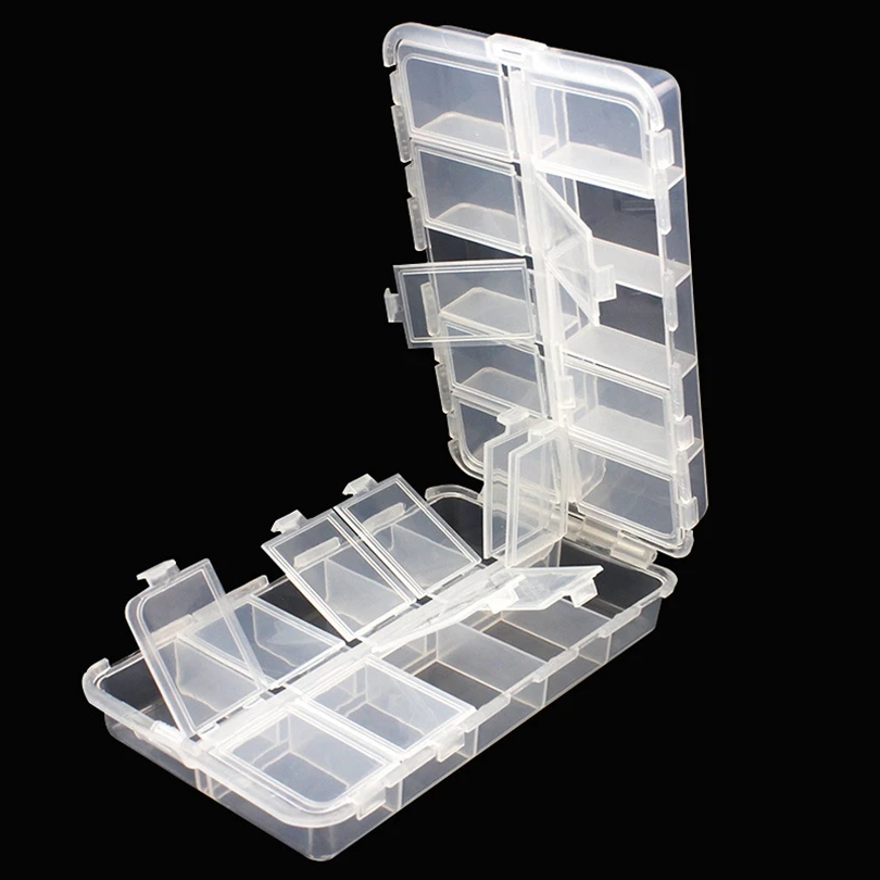 

16.5 x 10 x 4cm Plastic 20 Compartments Fishing Tackle Box for Fishing Lures Baits Hooks Storage Case Fishing Tools