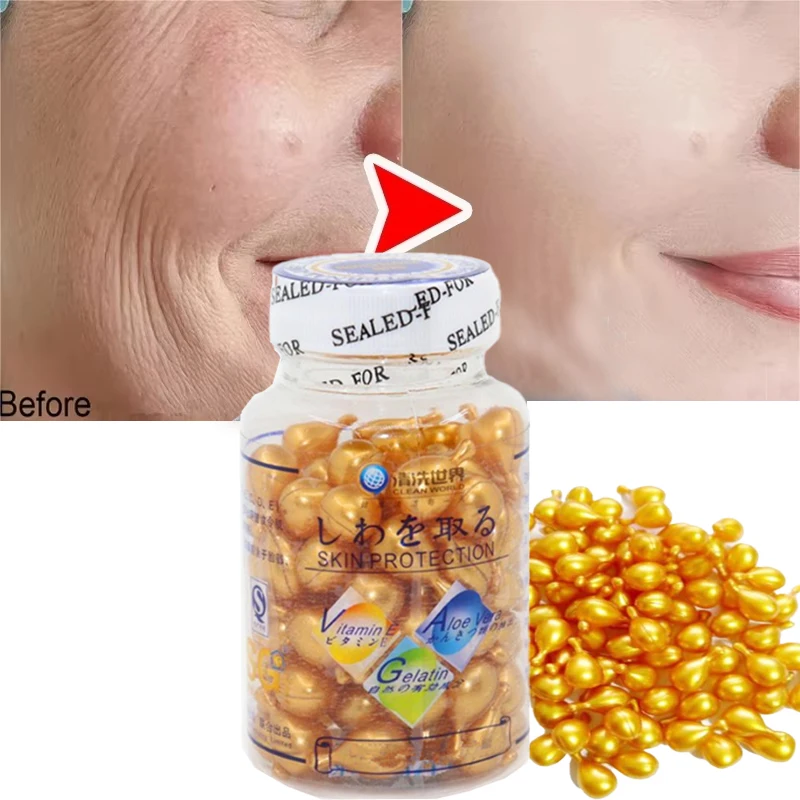 Cápsulas de extracto de vitamina E para arrugas instantáneas, suero hidratante Ve, suero Facial antienvejecimiento, decoloración de líneas finas, maquillaje coreano, cuidado de la piel