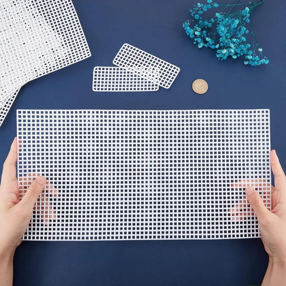 Set Di 6 Fogli Di Rete In Plastica Per Borse Uncinetto, 20x30 Cm, Con Aghi E Uncinetto Inclusi, Ideali Per Ricamo E Artigianato Creativo