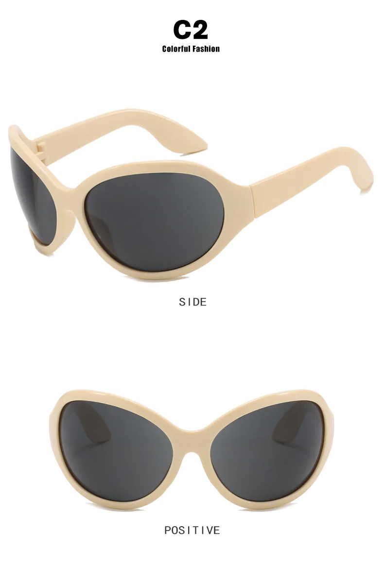 DOHOHDO UV400 Modische unregelmäßige runde Sonnenbrille für Damen und Herren, Vintage-Designer-Sonnenbrille für Damen, trendige Damen-Sonnenbrille – Detail 10
