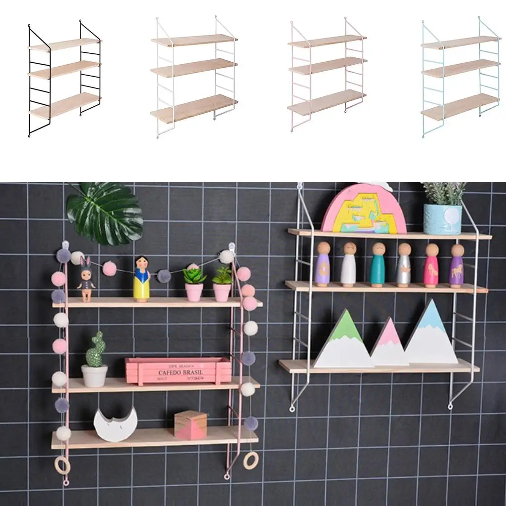 Hanging Wall Shelf Wood Shelf Display Modern Room Shelf Organizer for Bedroom or Office Decor