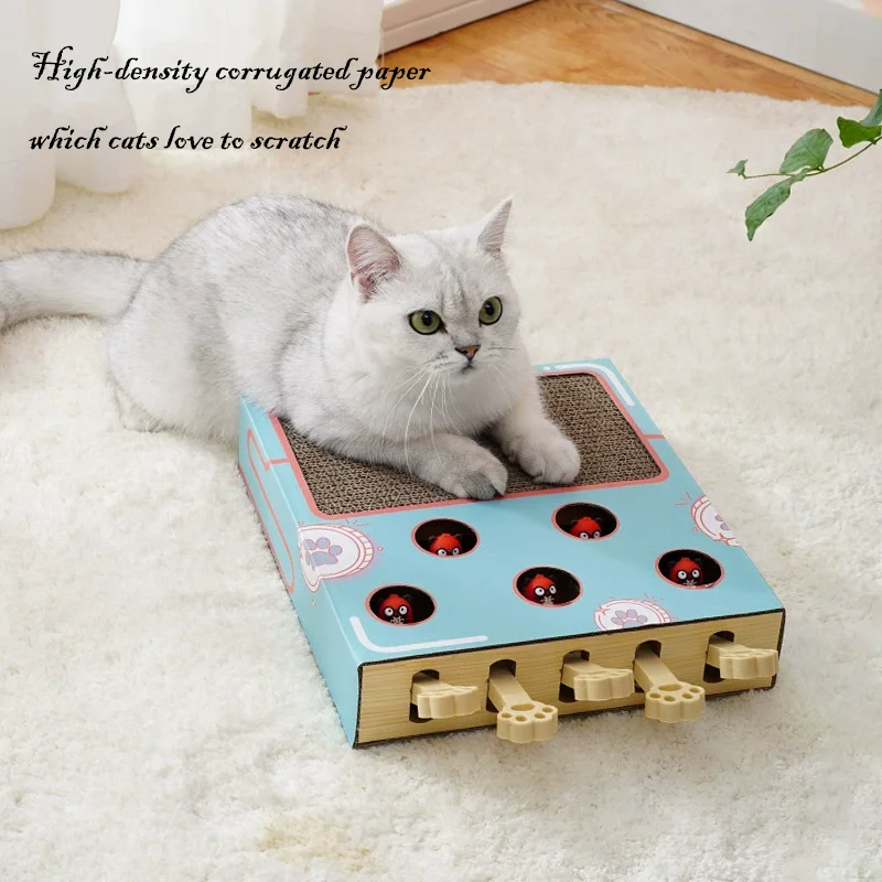 3‑In‑1 Interactive Cat Toy Maze Game Box With Scratcher Funny Teaser Stick Mouse Chase Hunt Gophers Hit Game For Cats