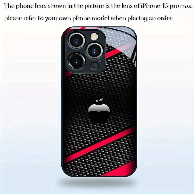 Czarne etui na telefon z włókna węglowego z wzorem Apple na iPhone 17 16 15 14 Pro Max 13 12 11 16E 17Air 7 8 Plus XR XS X Cover — zdjęcie produktu 5