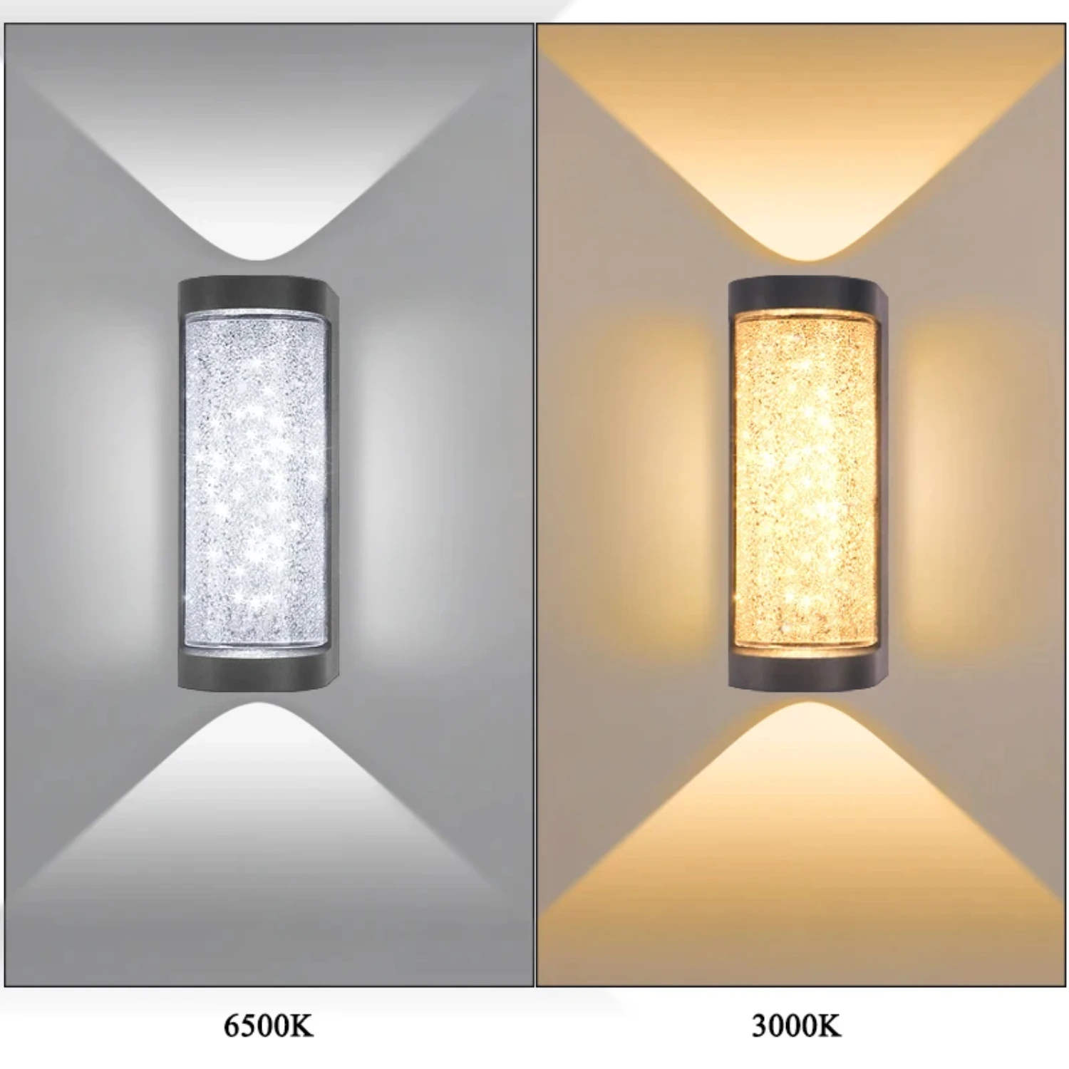 Crystal Waterproof Wall Sconce, moderna lâmpada ao ar livre, iluminação de cabeceira, varanda luz, entrada luz, jardim pátio decoração, novo