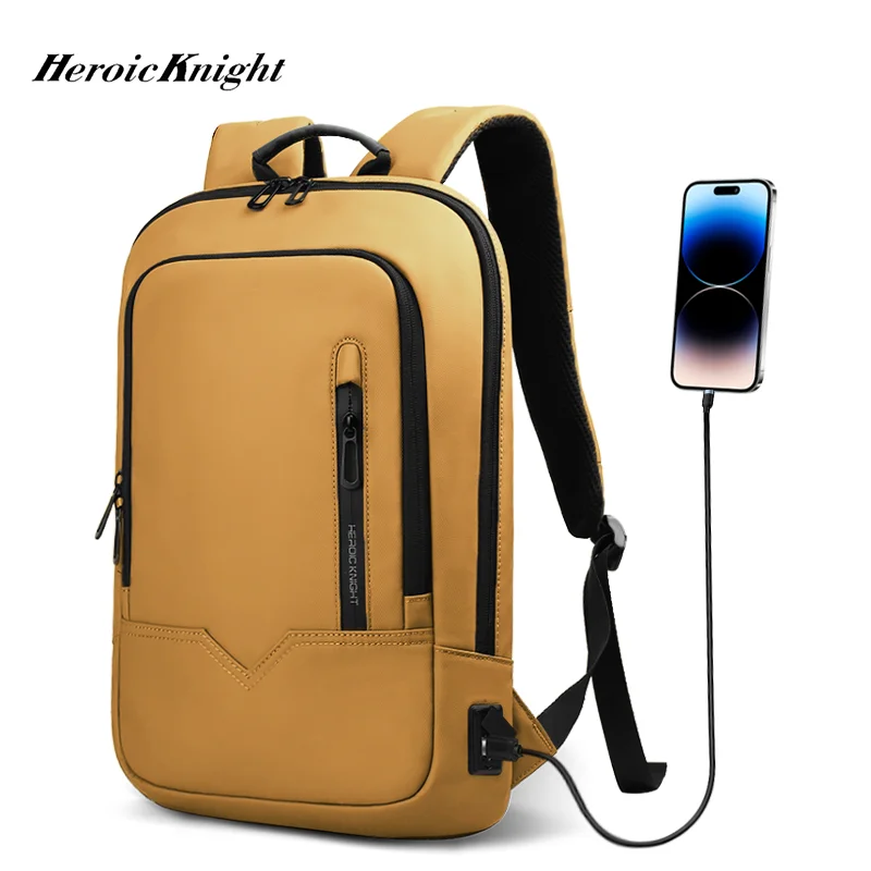 Heroic Knight Men Backpack Multifunction Business Waterproof Slim Laptop Backpack Fashion 15.6