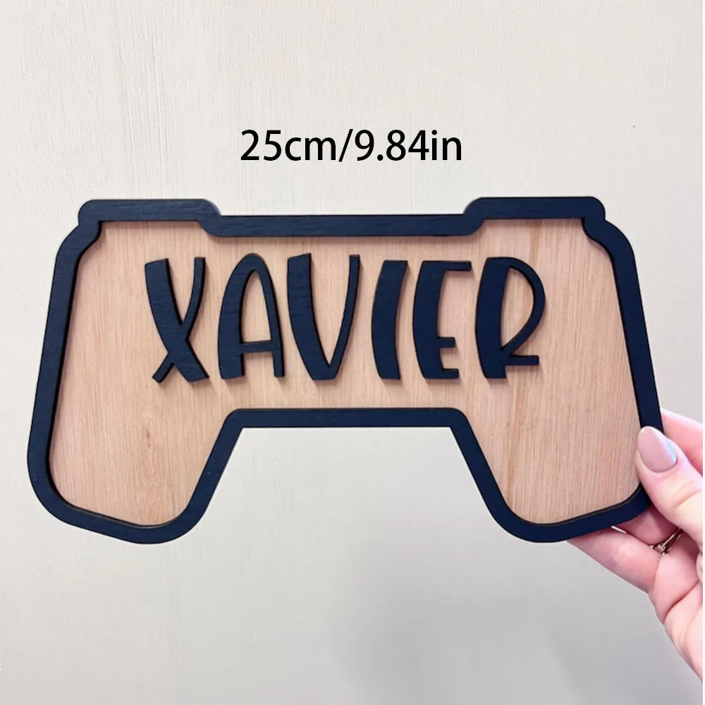شعار باب لوحة الألعاب المخصص ماركة اللقب الخشبي - ديكور غرفة نوم قابل للتخصيص للأولاد والبنات، غرفة ألعاب متينة