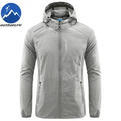 Summer Outdoor Quick Dry Sun-Protective Thin Jacket Men Hiking Fishing Cycling Hooded Gym Sport Windbreaker Ultra Light Coats