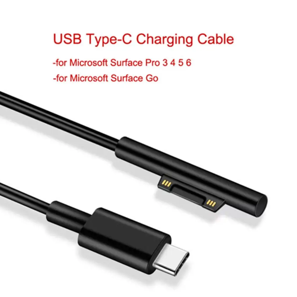 Adaptador Tipo-C Cabo de Conexão de Energia para Laptop Cabo de Carregamento PD Fonte de Alimentação para Microsoft Surface Pro 3 4 5 6