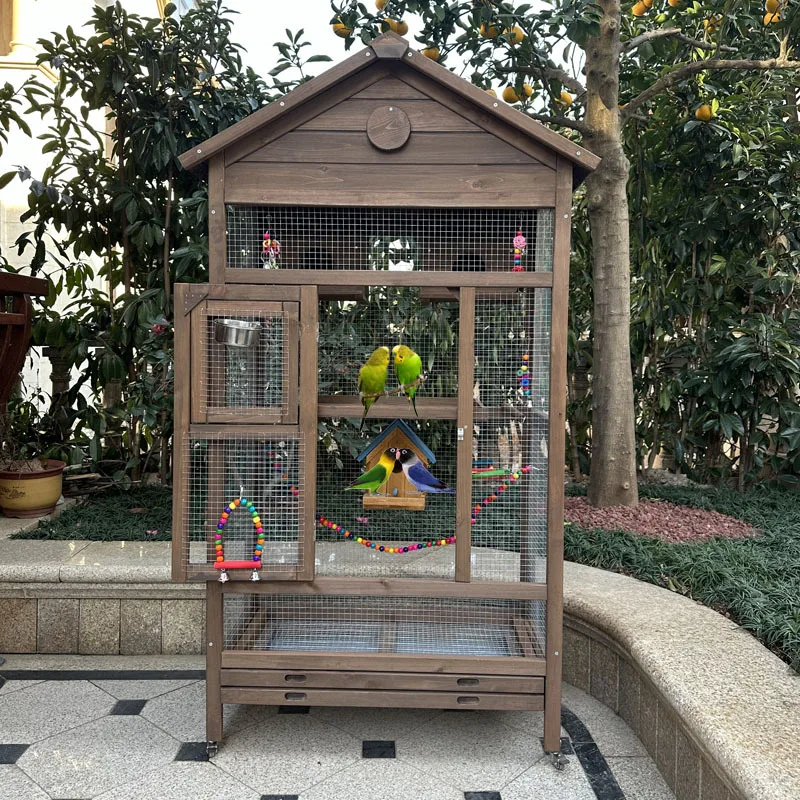 

Outdoor Bird Cage Parrot Cage Peony Tiger Skin Breeding Cage Profound Phoenix Myna Myna Myna Embroidered Eye Nest Large Luxury