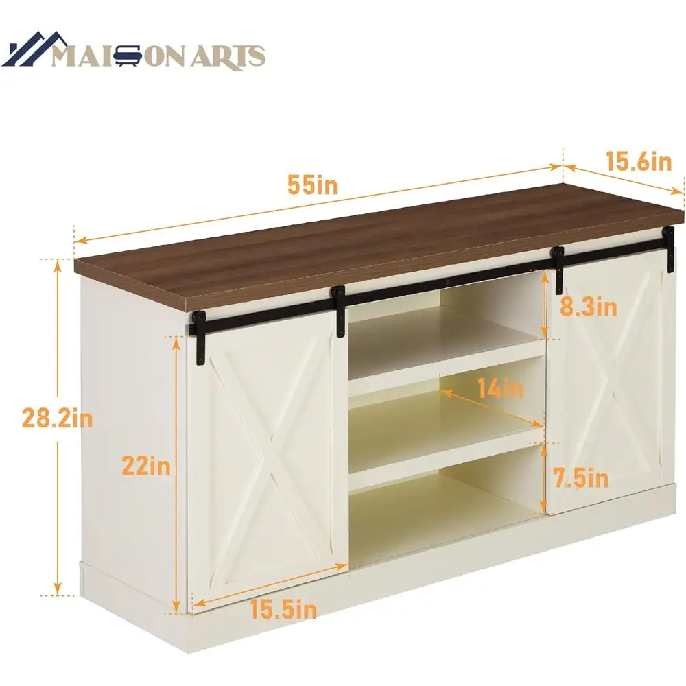 خزانة بوفيه من خشب البلوط والعاجي 55 مع باب منزلق، وحدة تخزين لتناول الطعام في المطبخ