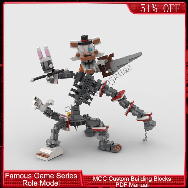 910 SZT. Popularna Seria Postaci z Gier, Zestaw do Zabawy i Sztucz, Lis MOC, Personalizowany Modułowy Zestaw Klocków, Klocki dla Dzieci, Zrób to Sam, Prezent na Święta