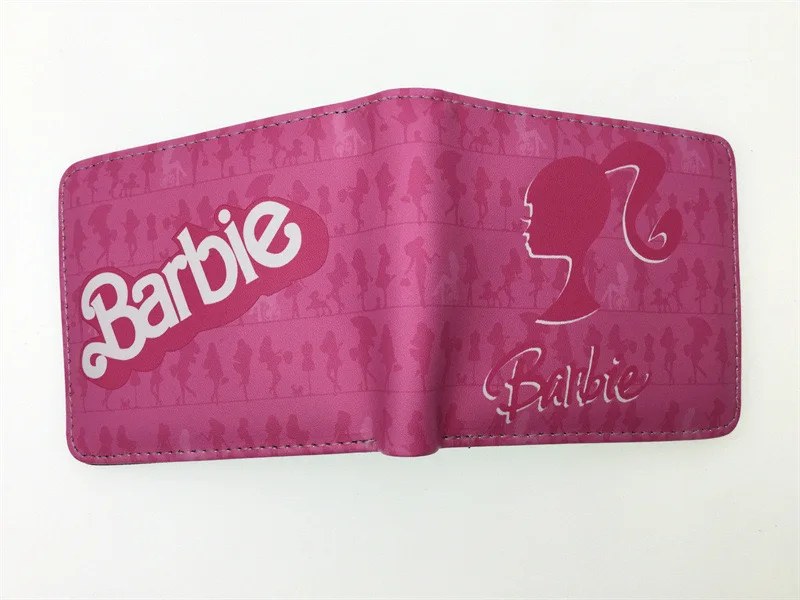 Cartera de Anime rosa para Barbies periféricos, billetera ligera simple, monedero corto para estudiantes, billetera para tarjetas, regalo de cumpleaños plegable