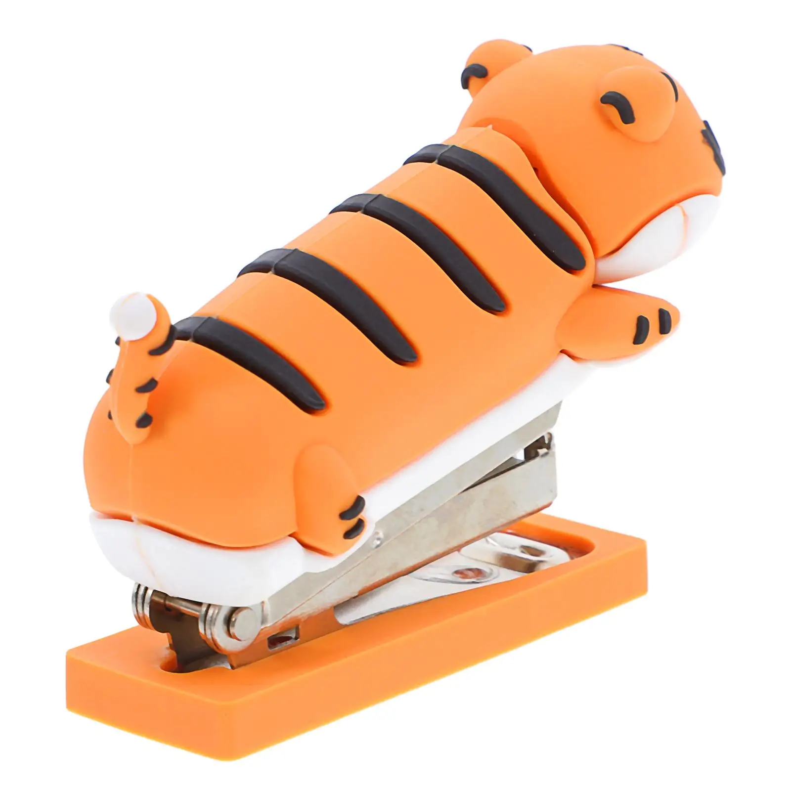 Tiger Stapler Cute Mini Office Desk Stainless Steel Portable Compact Animal Shaped Kids Classroom Effortless Use