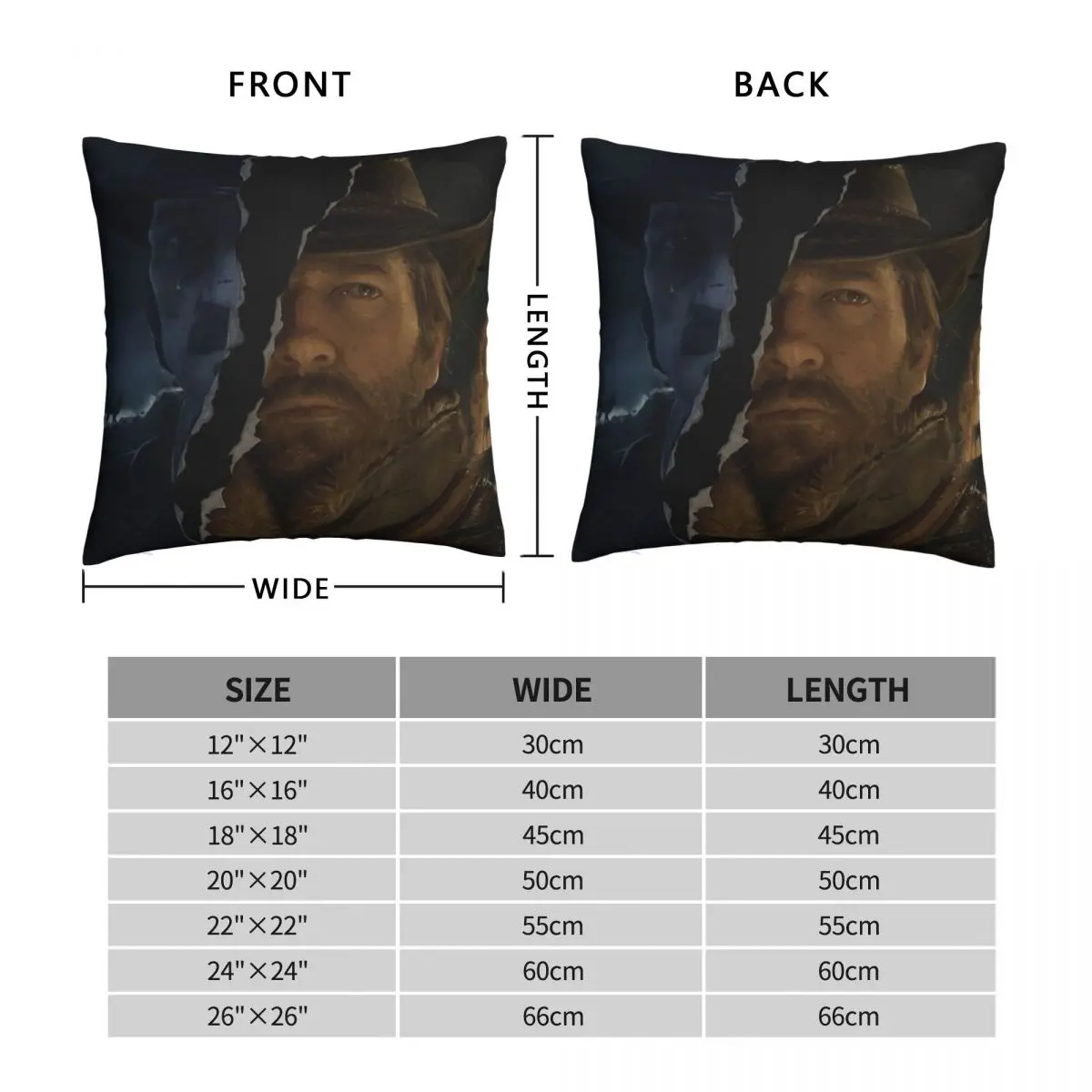 Red Dead Redemption Square Pillowcase Polyester Linen Velvet Creative Zip Decor Car Cushion Cover