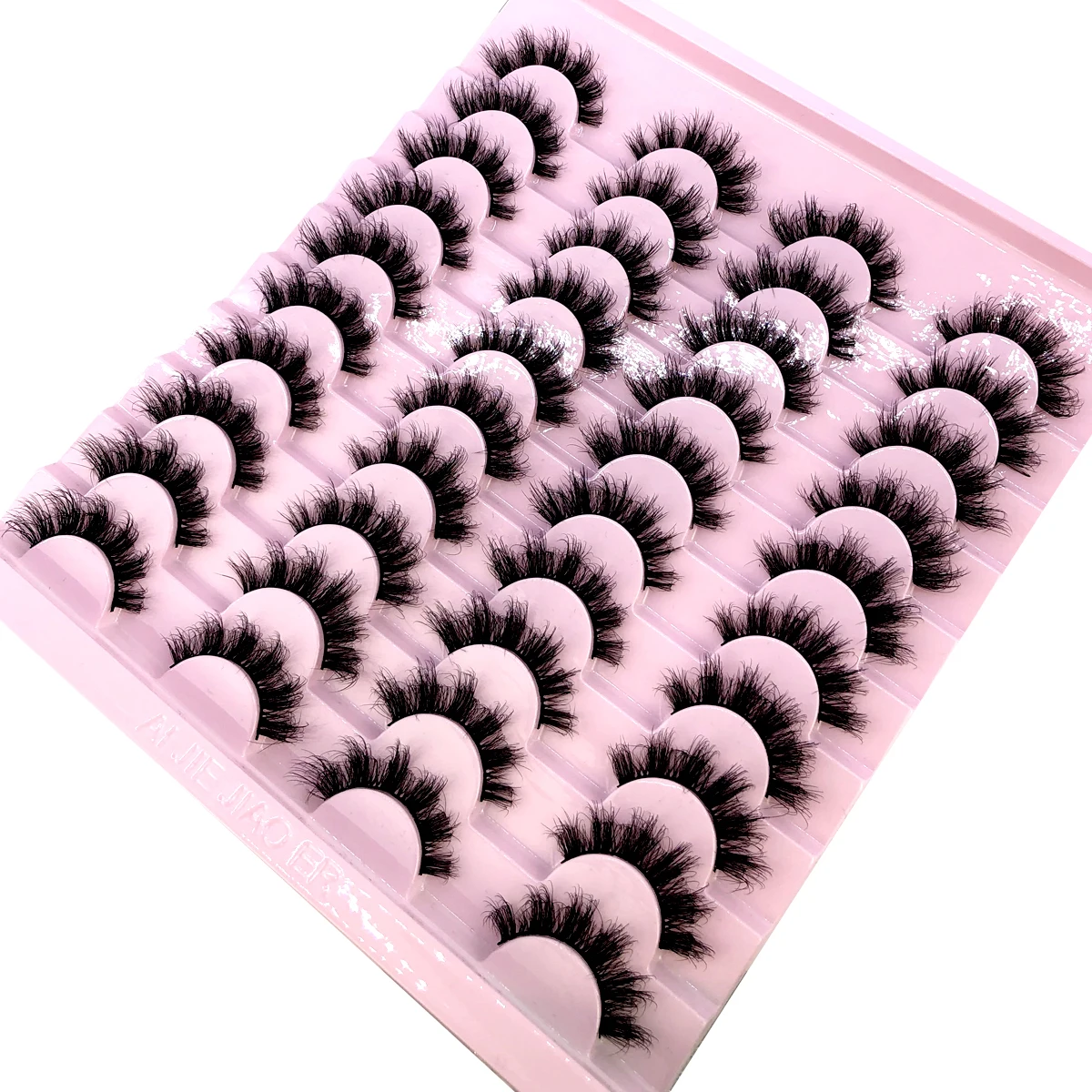 20 pairs of natural long 3D artificial mink false eyelashes fluffy and curled mink eyelashes extended eyelashes