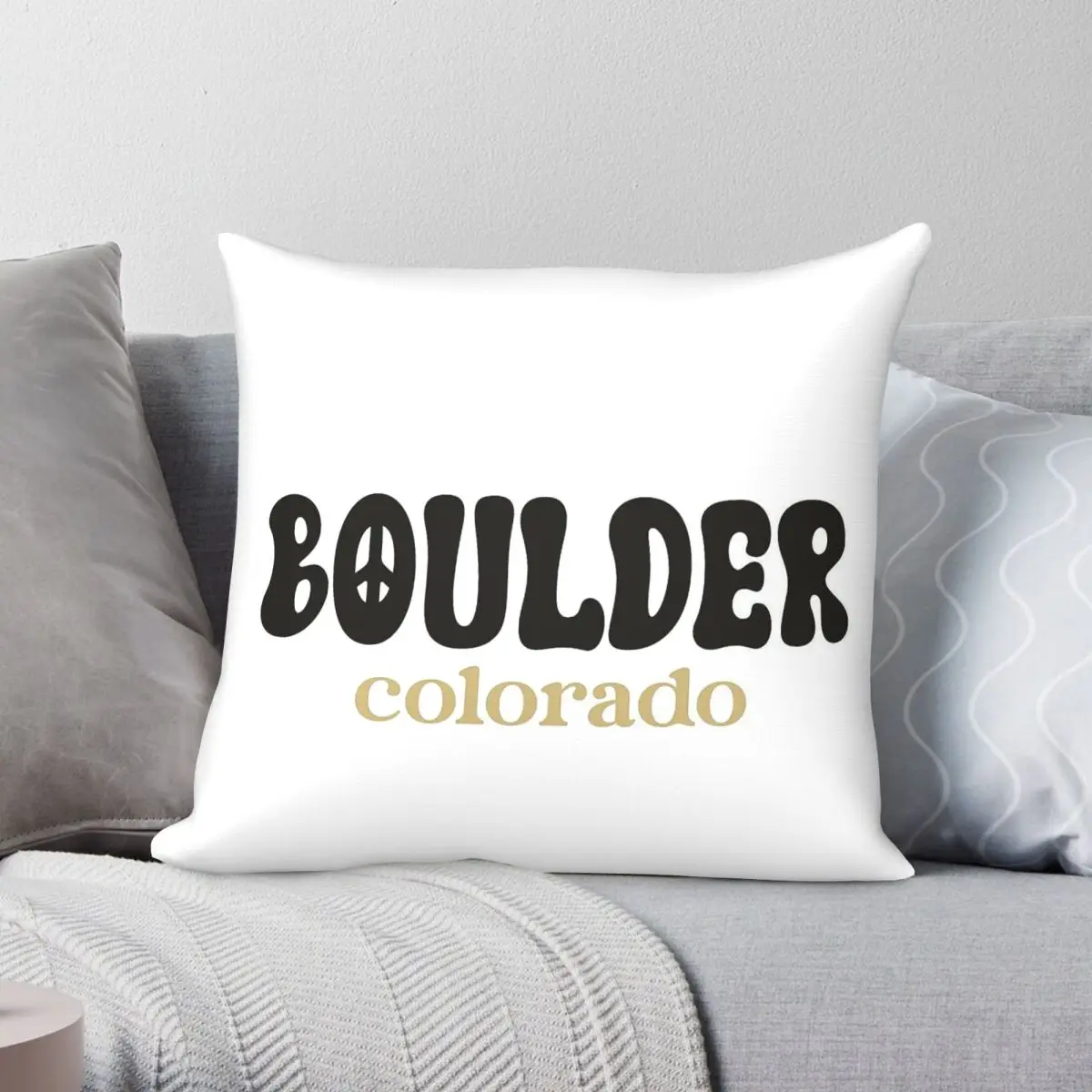 Boulder Colorado Pillowcase Polyester Linen Velvet Creative Zip Decorative Sofa Cushion Case