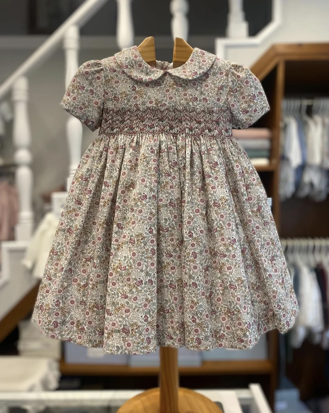 0-12Y Baby Girl Summer Floral Smocked Handmade Turkish Vintage Princess Dress for Birthday Holiday Easter Photography Eid  A49