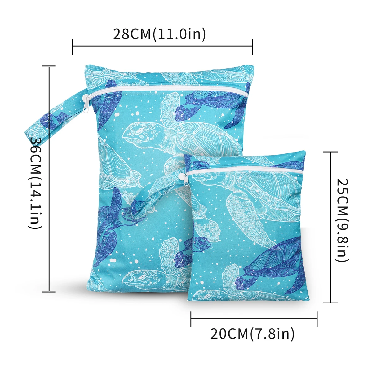 2pcs Cloth Diaper Wet Dry Bags Waterproof Reusable Travel Beach Pool Daycare Soiled Baby Items Yoga Gym Bag for Swimsuits