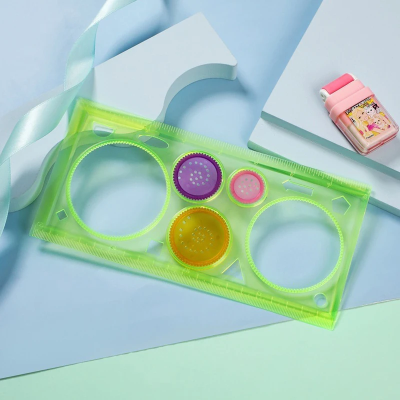 4PCS Magic Spirograph Ruler Kit Durable Plastic Geometric Pattern Drafting Tool Creative Drawing Journaling Handmade Art Use ZYF