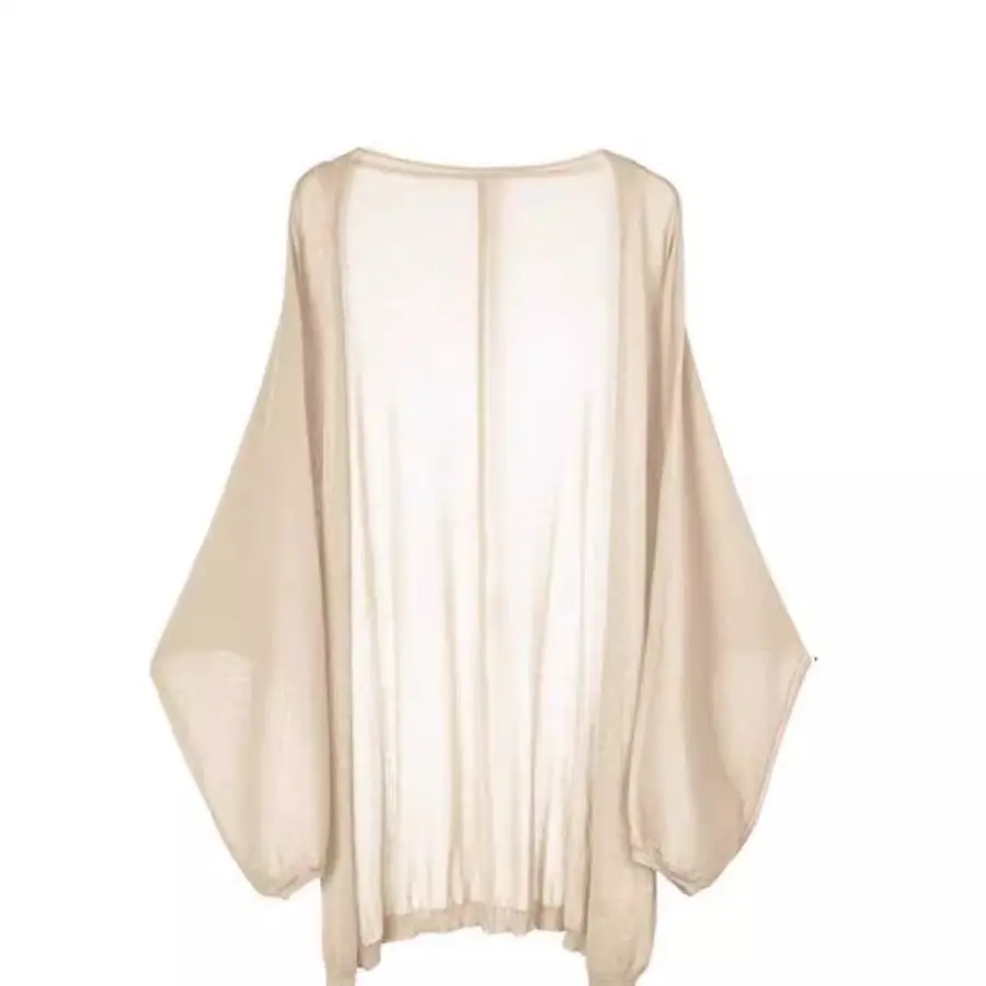 

Women's Summer Ice Silk Sun Protection Top Outerwear Shawl Thin Veil Cardigan Breathable Cover up for Dress