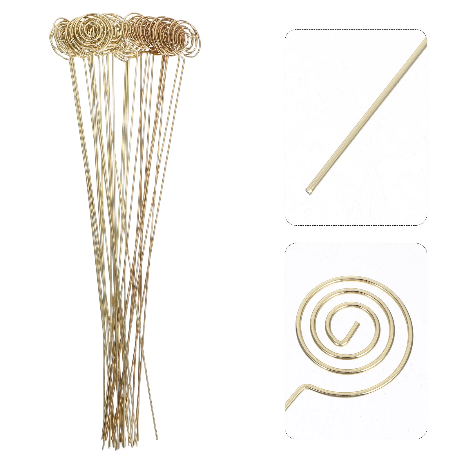 

30pcs Gold Floral Picks 13Inch Metal Card Holder For Flower Arrangement Wire Place Seat Table Name Picture Memo Clip Sturdy