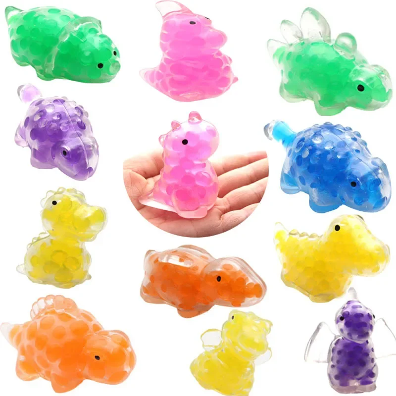 5PCS New Bead Ball Dinosaur Pinch Music Creative Release and Decompression TPR Elastic Creative Unique Children & adults Toy