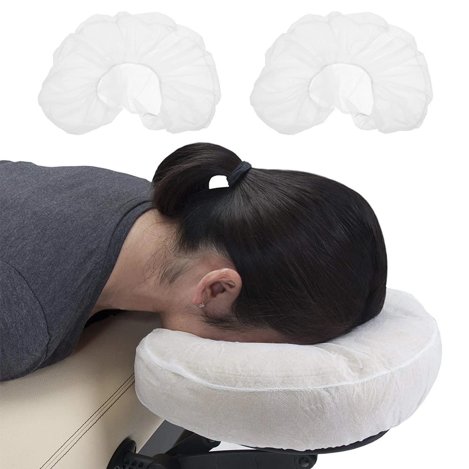 

50 White Pillow Non-woven Fabric Spa Headrest Covers -Shaped Pillow Covers Salon Tattoo Hospital Single-use