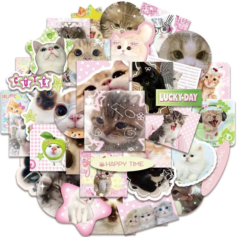 10/150PCS Retro Style Cats Graffiti Stickers Cute Cat Cartoon Decal DIY Luggage Phone Guitar Scrapbook Waterproof Sticker