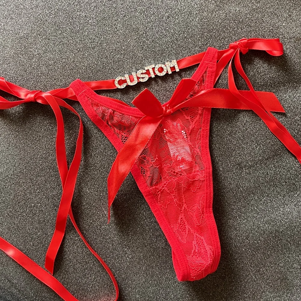 

Customization Thong Name Letter Lace Panties Hotwife Underwear Underpants Sexy Briefs Custom Tange String Valentine's Day Gifts